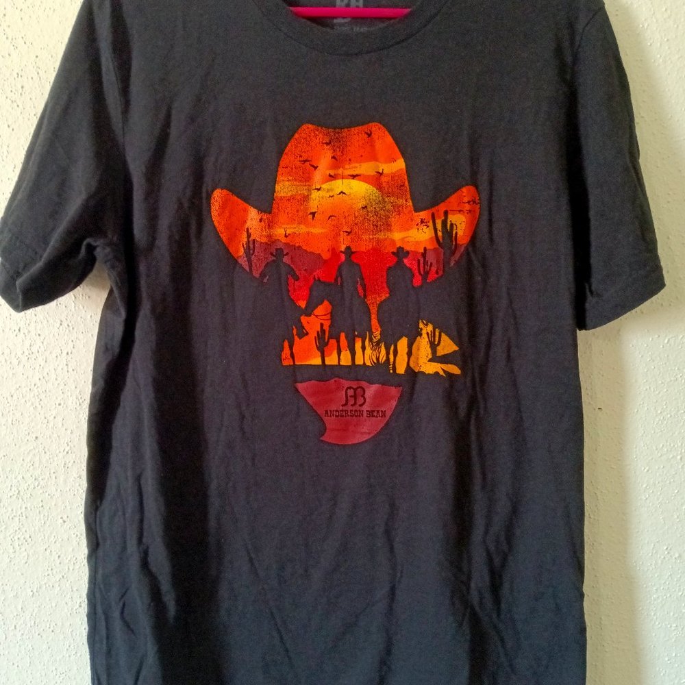 Red Dirt Hat co. Cowboy in the sunset t-shirt